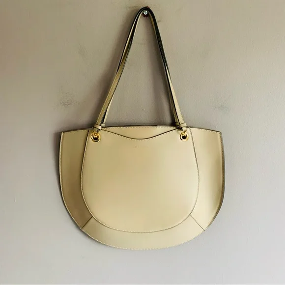 Ulla Johnson Mira Half Moon Leather Shoulder Bag/Tote in Sand - Picture 6 of 13